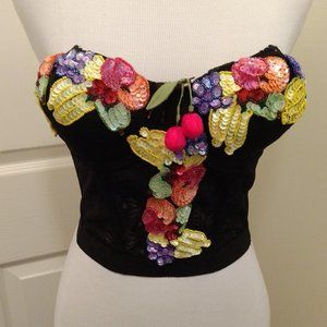 Black Lace & Sequin Bustier